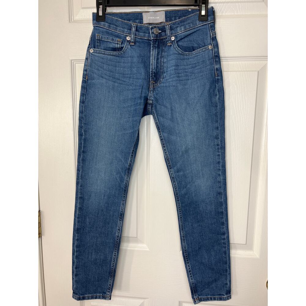 Everlane Womens Mid Rise Blue Denim Jeans Minimalist